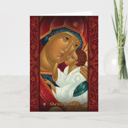 Russisch-orthodoxe kerstkaart - Christus is gebore Feestdagen Kaart (Voorkant)