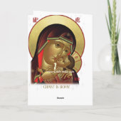 Russisch-orthodoxe kerstkaart met kerststal icoon feestdagen kaart (Achterkant)