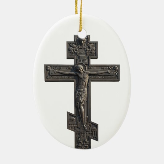 Russisch orthodoxe kruis keramisch ornament (Achterkant)