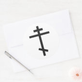 Russisch-orthodoxe kruis ronde sticker (Envelop)