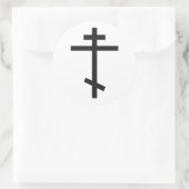 Russisch-orthodoxe kruis ronde sticker (Tas)