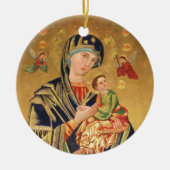 Russisch orthodoxe Pictogram - Maagd Maria en baby Keramisch Ornament (Voorkant)