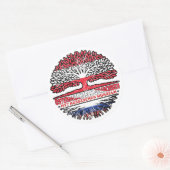 Russisch Österreichisch Österreich Baum Ronde Sticker (Envelop)