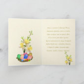 Russisch Pasen - Kathedraal, bloemen, paaseieren Feestdagen Kaart (Binnen)