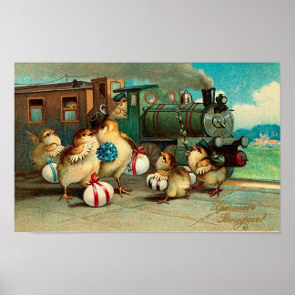 Russisch  Pasen met trein Poster