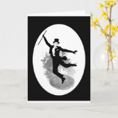 Russisch Poetin op de Ritz Politieke Vreemde Dag Kaart (Gele Bloem)