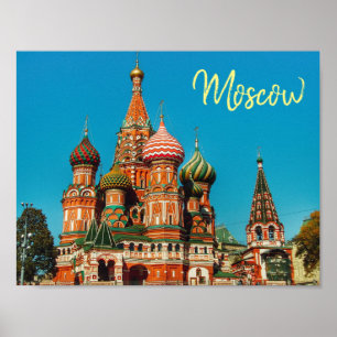 Russisch Poster op het Rode Plein van de Moskou