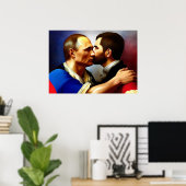 Russisch president dat een man kust poster (Thuiskantoor)
