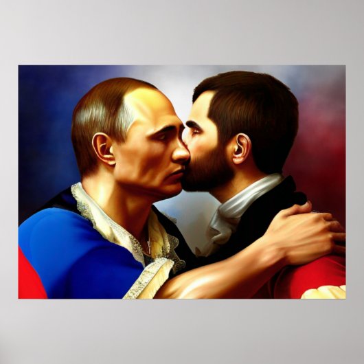 Russisch president dat een man kust poster (Voorkant)