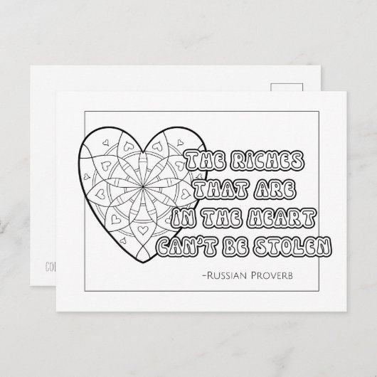 Russisch Proverb Coloring Briefkaart (Voorkant / Achterkant)