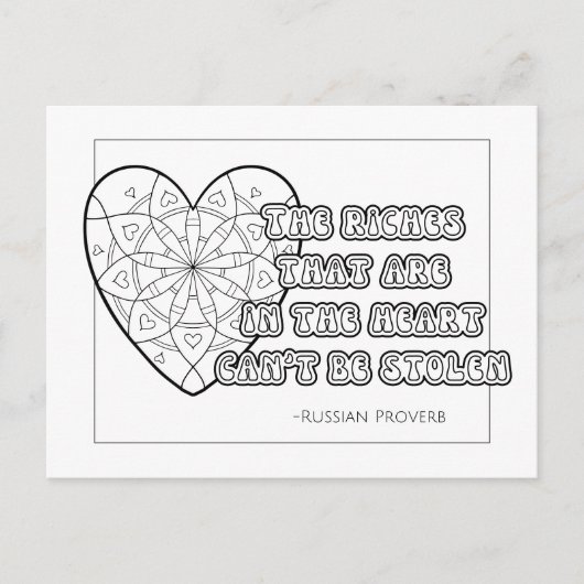 Russisch Proverb Coloring Briefkaart (Voorkant)