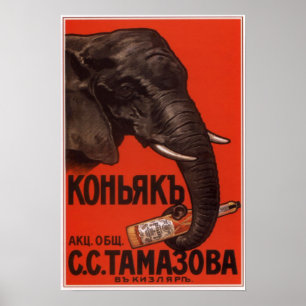 Russisch Rijk Cognac Adverteren 1900 Poster