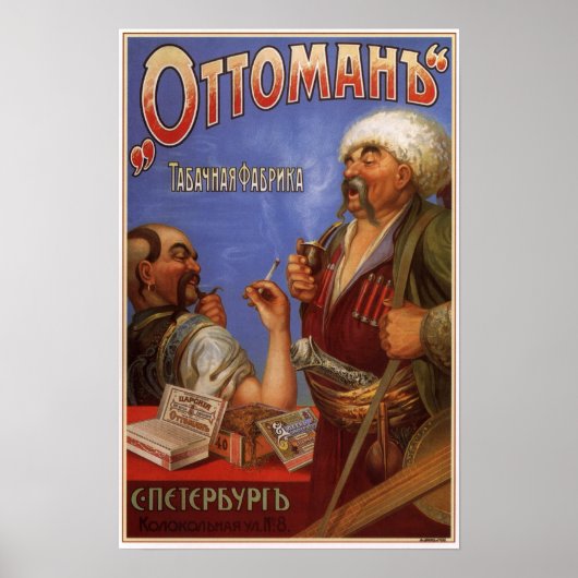 Russisch Rijk Tabak Adverteren 1900 Poster (Voorkant)