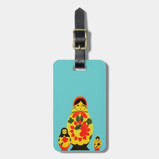  Russisch Rusland Chic Matryoshka Doll Bagagelabel (Voorkant verticaal)