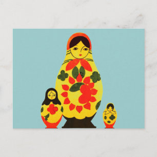 Russisch Rusland Chic Matryoshka Doll Briefkaart