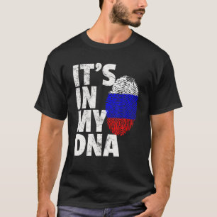 Russisch Rusland Vlag in mijn DNA-kerstcadeau T-shirt