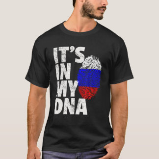Russisch Rusland Vlag in mijn DNA-kerstcadeau T-shirt