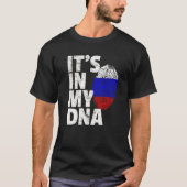 Russisch Rusland Vlag in mijn DNA-kerstcadeau T-shirt (Voorkant)
