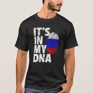 Russisch Rusland Vlag in mijn DNA-kerstcadeau T-shirt