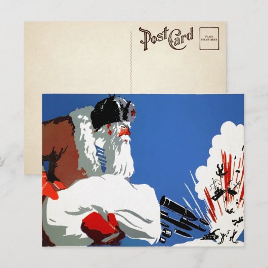  Russisch Santa Briefkaart (Voorkant / Achterkant)