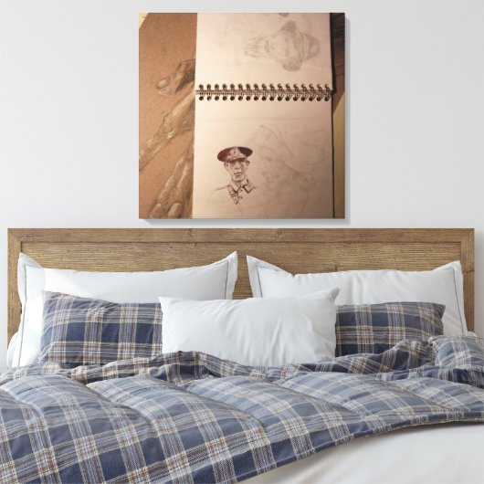 Russisch soldaat schetsboek Canvas (Insitu (Slaapkamer))