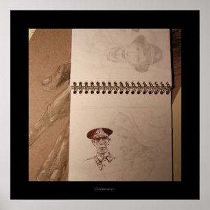 Russisch soldaat schetsboek Poster