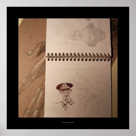 Russisch soldaat schetsboek Poster (Voorkant)