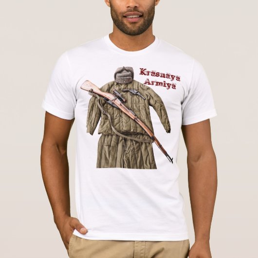 Russisch Sovjet-Mosin Nagant WW2 Rood leger T Shir T-shirt (Voorkant)