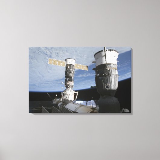 Russisch Soyuz en Progress-ruimtevaartuigen Canvas Afdruk (Voorkant)