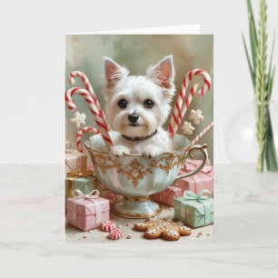 Russisch Speelgoed Terriër Hond Kerst Wenskaart Kaart