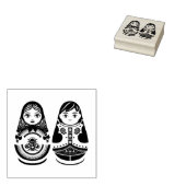 Russisch Stacking Doll Wood Art Stamp Rubberstempel (Gestempeld)