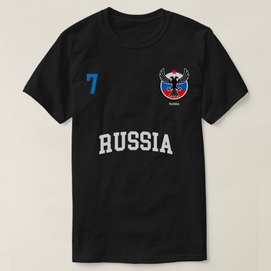 Russisch Team Sportnummer 7 Russische vlag T-shirt (Design voorkant)