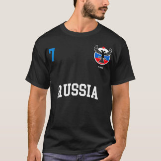 Russisch Team Sportnummer 7 Russische vlag T-shirt