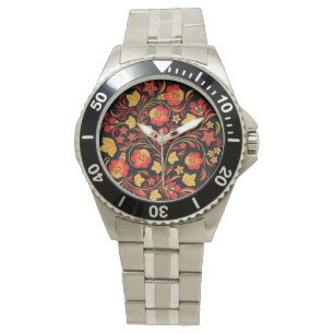 Russisch Traditionele Folk Art Khokhloma Watch Horloge