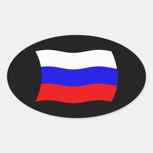 Russisch vlaggen ovale sticker (Voorkant)