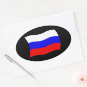 Russisch vlaggen ovale sticker (Envelop)
