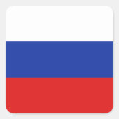 Russisch vlaggen vierkante sticker (Voorkant)