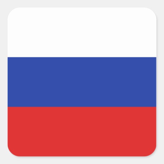 Russisch vlaggen vierkante sticker (Voorkant)
