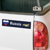 Russisch Vlaggenhuis + Kaart Bumpersticker (Op Truck)