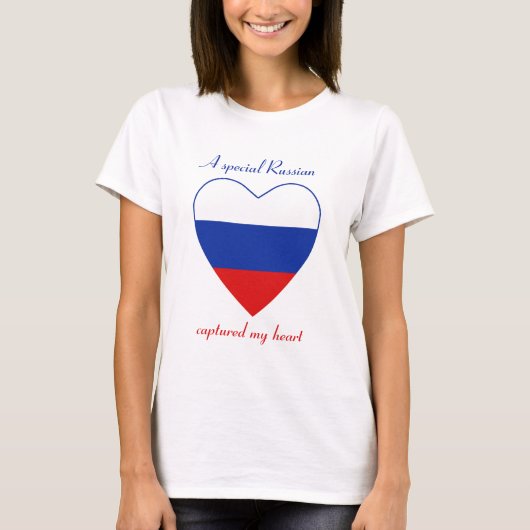 Russisch Vlaggenliefje T-Shirt (Voorkant)