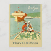 Russisch Volga River Travel Poster Briefkaart (Voorkant)