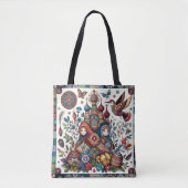 Russisch Volkskunst Babushka Boho Chique Mode kuns Tote Bag (Voorkant)