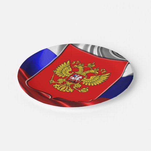 Russisch wapenschild papieren bordje (Gekanteld)