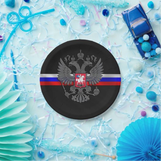 Russisch wapenschild papieren bordje (Feest)