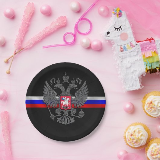 Russisch wapenschild papieren bordje (Feest)