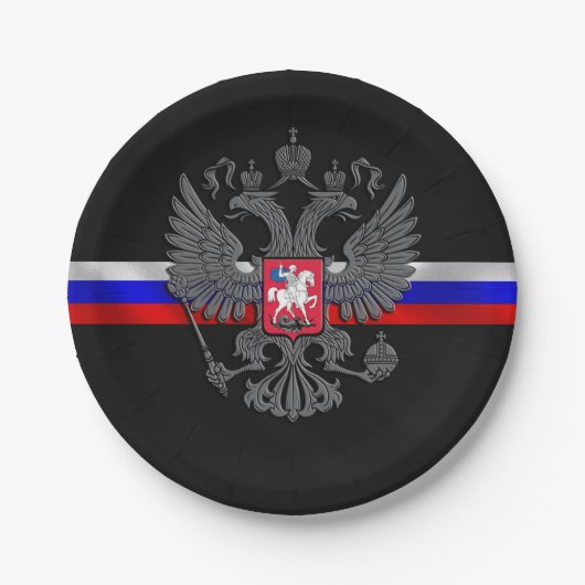 Russisch wapenschild papieren bordje (Voorkant)