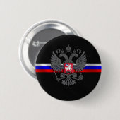 Russisch wapenschild ronde button 5,7 cm (Voorkant /achterkant)