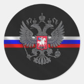 Russisch wapenschild ronde sticker (Voorkant)