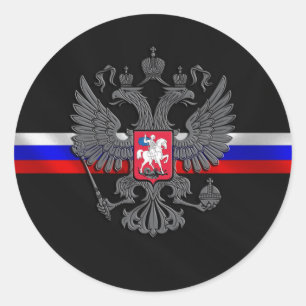 Russisch wapenschild ronde sticker