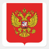 Russisch wapenschild vierkante sticker (Voorkant)